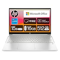 HP ノートパソコン Pavilion 15-eg 2023年モデル 15.6インチタッチディスプレイ IPS液晶 第13世代 Intel Core i5 16GBメモリ 512GB SSD Microsoft Office H&B 2021搭載 Windows11 Home セラミックホワイト (型番:7P9J5PA-AAAZ)