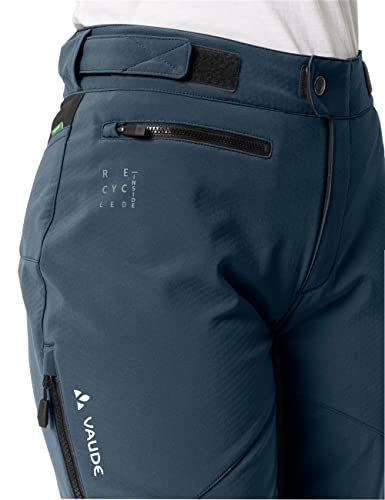VAUDE Qimsa Softshell Pants II Fahrradhose Damen, Winddichte Softshellhose Damen für Ganzjahres-Biker, Fahrradhose Winter Damen atmungsaktiv & wasserabweisend – in Blau, Größe: 40
