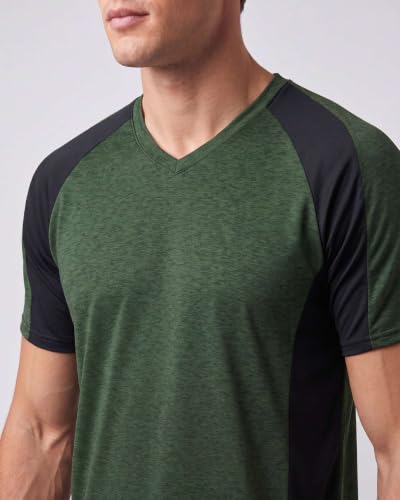 Image of 5 Pack: Men's V-Neck Dry-Fit Moisture Wicking Active Athletic Tech Performance T-Shirt