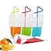 Easonove Drink Bags Stand up Reclosable Zipper Drinking Pouches Bags Hand-held Drinking Bags with Plastic Straw,(50 Pack)