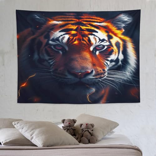 Tenture murale tigre 150x200 cm : créez une ambiance salon chaleureuse et un espace cosy