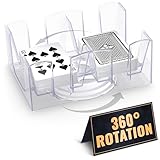 Canasta Card Holder - 6 Deck Plastic Revolving Card Game Holder Playing Cards Tray Rotating 360° Organizes Multiple Decks for Canasta, Poker and More | Lightweight, Durable with Smooth Rotation