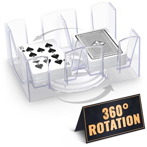 6 Deck Card Holders for Playing Cards Revolving 360 7.2 x 4.9 in