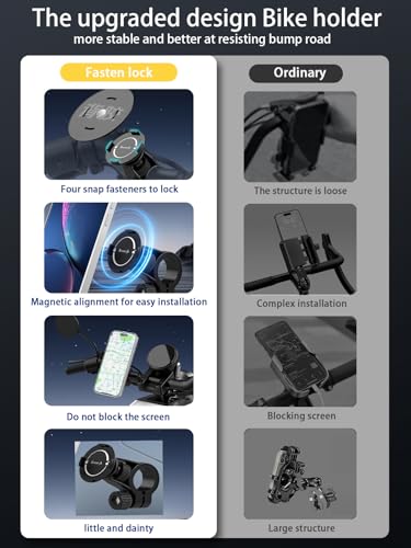 Handlebar Phone Holder, Bicycle Motorcycle Phone Mount, Mini Size | Secure Buckle Lock | Snap-fit Locking, Bracket fit for 22-32mm Handlebar and Ring Sticks to Phone Cover - image 7