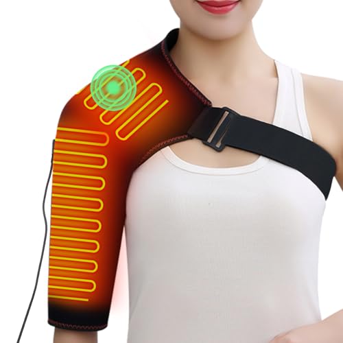 Heated Shoulder Brace with Massager Portable Electric Heating Pad for Shoulder Pain and Upper Arm...
