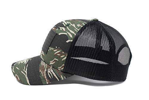 13 Stripes American Flag Hat – Leather Patch Mesh Back American Flag Snapback Hat. Casual Unisex Usa Flag Cap (Tiger Stripe) #TOP1