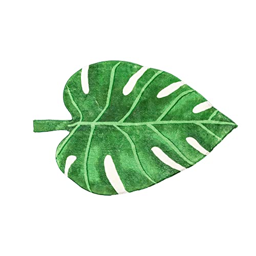 Grüner Teppich Palmblatt Badematte Bereich Teppich Ästhetische Wohnung Dekor Lustig Niedlich...
