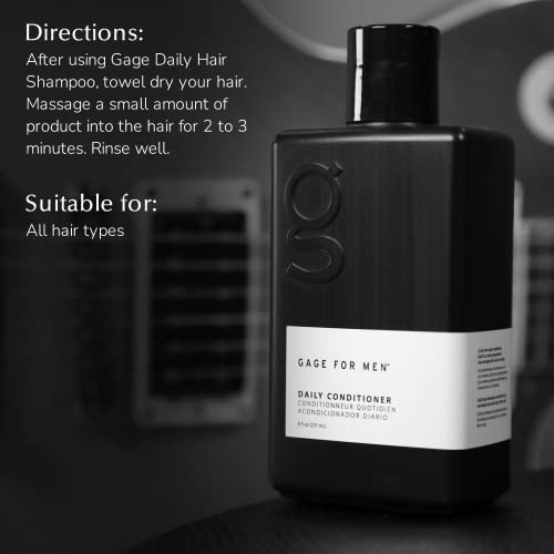 Gage Daily Hair Conditioner For Men - 8 Fl Oz | Hair Moisturizer, Deep Conditioner For Dry Damaged Hair | Hair Products For Men #TOP3