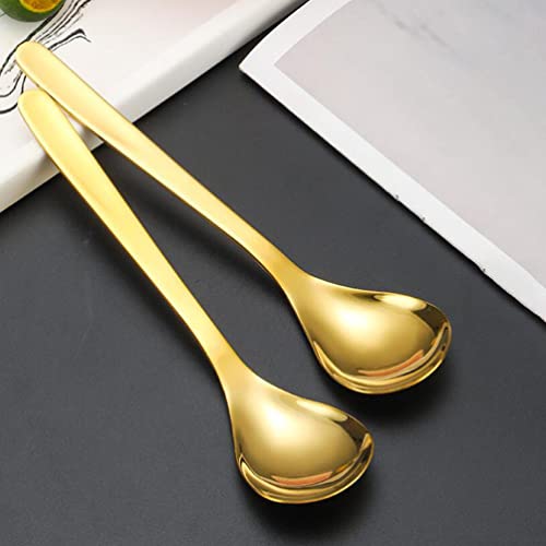 Cabilock 4 Pcs de Aço Inoxidável Colher de Colher Grandes Colheres de Chá de Sobremesa Uso para Casa