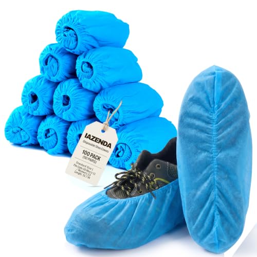 Shoe Covers Disposable 100 Pack (50 Pairs), Men 11/Women 13 Non Slip Bootie
