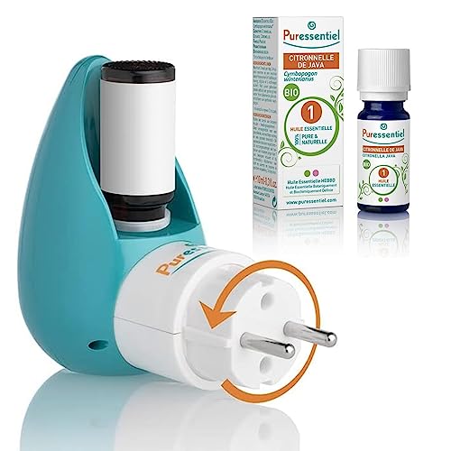 Puressentiel - Diffuseur d'huiles essentielles à ultrasons + Huile Essentielle Citronnelle de Java Bio - Made in France