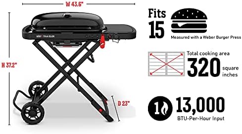 Weber The Weber Traveler Portable Gas Grill, Stealth Edition
