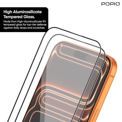 Image of POPIO Xtreme Series Pack of 2 Military-Grade Gorilla Tempered Glass for iPhone 16 Pro Max / 17 Pro Max | 9H Hardness, Edge-to-Edge Coverage, Anti-Scratch