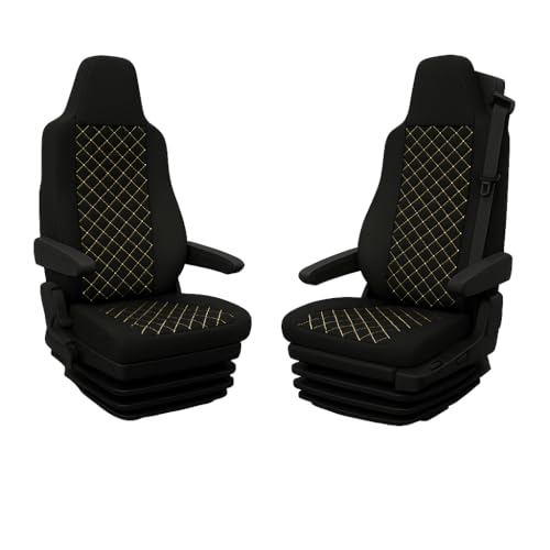 Housses de siège MAN TGX TGS TGL TGM set complet avant cabine camion 2020+ noir surpiqûre beige
