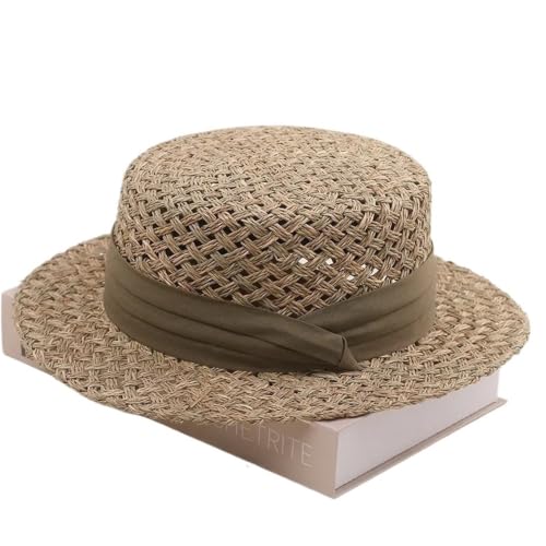 Casquette d'été respirante à large bord en paille tissée pour femme active
