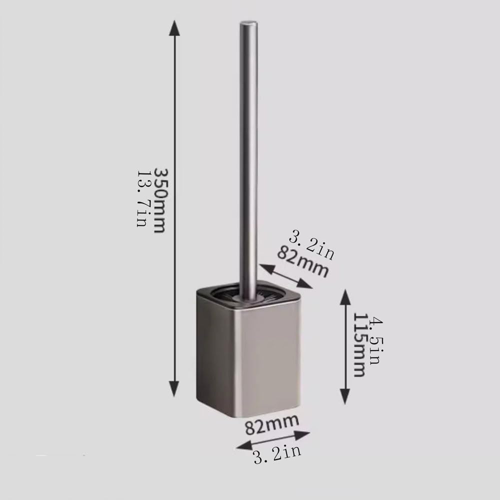Klobürste Metall-Wand- oder Bodenmontage-Toilettenbürste mit doppeltem Verwendungszweck, Rundbürste, WC-Bürstengarnitur mit Kunststoffborsten, WC-Bürste Toilettenbürste Set