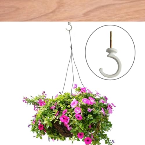 Image of Large Swag Ceiling Hooks 2''Heavy Duty Swag Hook with Hardware for Hanging Plants Ceiling Installation Cavity Wall Fixing (2 Sets White)