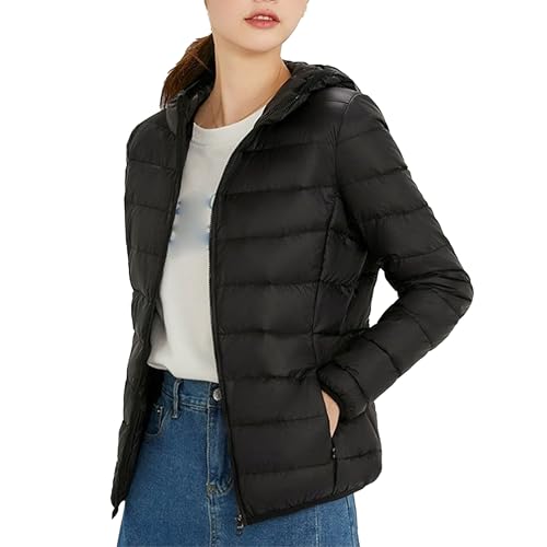 Kvinnors äventyrssportjacka utomhus med vintersko med fjäderhatt, svart, 4XL