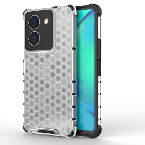 Image of Lustree TPU Honey Comb Armor Shock Proof Back Cover for for VIVO Y36 4G (Transparent)