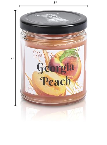 Georgia Peach - Southern Peach Fruit Scented Melt- Maximum Scent Wax Jar Candle- 6 Ounces- Gift for Women, Men, BFF, Friend, Wife, Mom, Birthday, Sister, Daughter, Anniversary