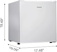 Vista 6 de Galanz Mini refrigerador blanco de una sola puerta de 1.7 pies cúbicos perfecto para dormitorio - GL17WE
