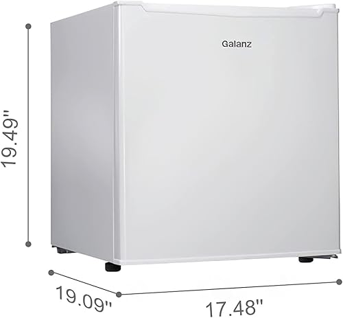 Miniatura 6 de Galanz Mini refrigerador blanco de una sola puerta de 1.7 pies cúbicos perfecto para dormitorio - GL17WE