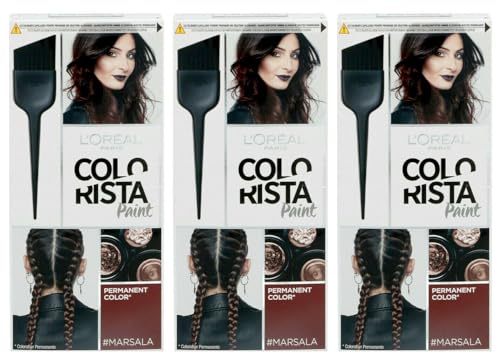 3x L'Oréal Paris Colovista Permanent Paint # Marsala dauerhafte Haarfarbe (3er Pack)