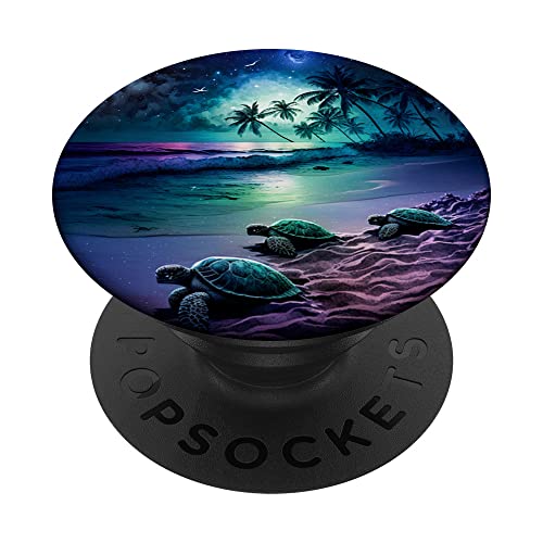 Sea Turtle Night On The Beach Under Starry Sky Sea Turtle PopSockets Adhesive PopGrip by Sea Turtles in Ocean for Turtle Lover - Used condition - US$13.06