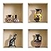 The Nisha Art Adesivi 3D Magici da Muro in Vinile Sticker Decalcomania Fai-da-Te, Set da 4, Brocche egiziane e africane