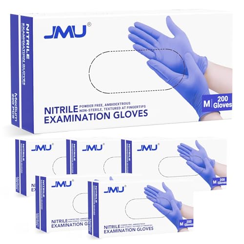 Image of JMU Nitrile Gloves Case Medium, 1200 Count, Gloves Disposable Latex Free | 3.5 Mil Powder-Free Medical Gloves, Violet Blue