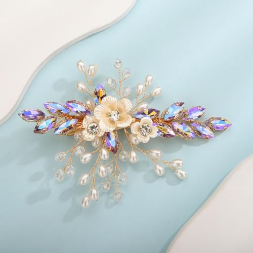 Bijoux de coiffure cristaux violets et reflets laser haute brillance