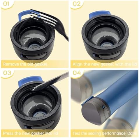 Contigo Ashland 2.0/Jackson 2.0과 호환되는 개스킷 4팩, AUTOSPOUT AUTOPOP 뚜껑 포함, 591.5ml(20온스), 680.4g(24온스), 946.4ml(32온스) 1.18L(40온스) 물병, 교체용 고무 씰 부품 실리콘 O 링 — 사진 3