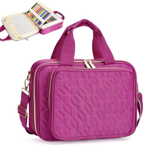 Bible Cover for Women Men, Large Bible Case Bible Bag with Handle and Shoulder Strap, Bible Carrying Case with Zipper Pocket/Detachable Pen Slot for Bible Gift (Purple)