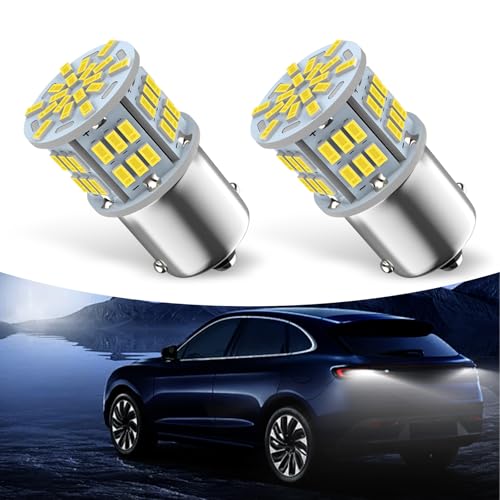 waswale 2 PCS 1156 LED Bulb Reversing Light, Single Contact 6800K Super Bright Turn Signal Bulb, 1141 1003 7506 BA15S Bulb, Universal for Most Cars (White)