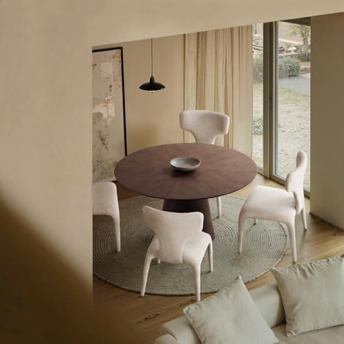 Butaca curva minimalista beige tapizada miniatura 6