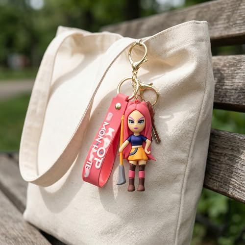 Image of Wanna Party Korean Pop Demon Hunterz Cartoon Keychains, Mira Keychain for Boys and Girls, Cute Backpack Key Chain Accessories Wristlet chain Return Gift Items for Boys & Girls