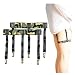 Jelinda Mens Shirt Stays Garters Belt Holders with Non-slip Locking Clamps (one size, 6)
