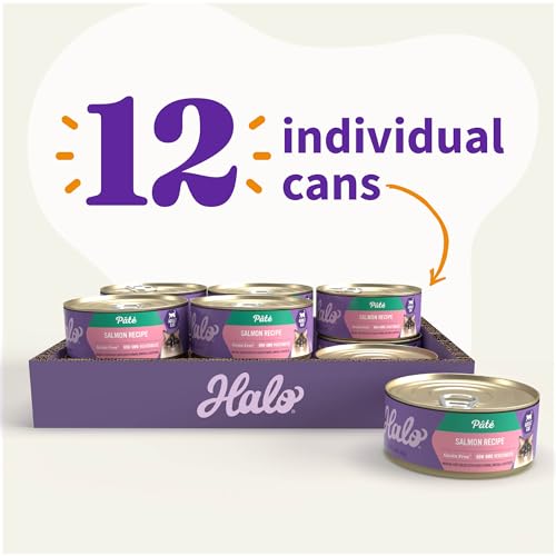 Halo Pate Wet Cat Food, Real Salmon Recipe, 5.5 oz Can, 12-Pack - image 7