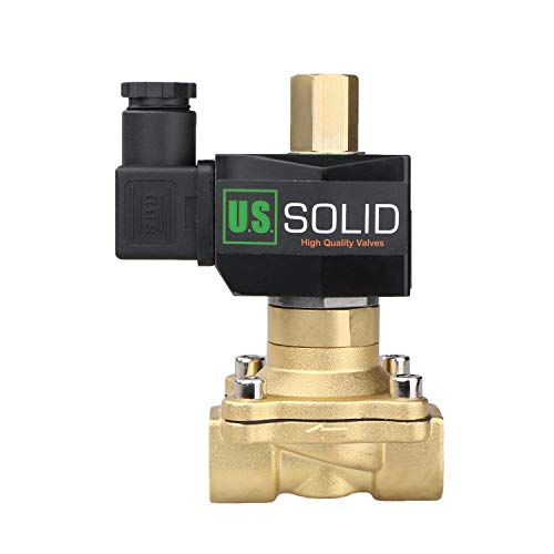 Électrovanne laiton 12V DC 1/2" G normalement ouvert U.S. Solid semi-direct - 3