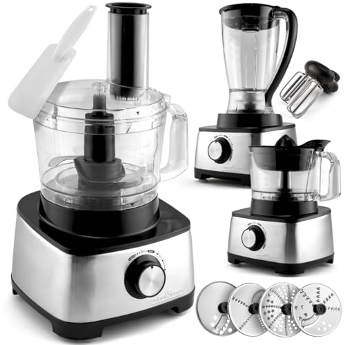 Miniatura 10 de Proficook Pc-Km 1063 Robot De Cocina Compacto, Cortar, Amasar, Mezclar, Accesorio Para Prensar Cítricos, 1,2l, Apertura De Rellenado, Con Función Turbo Incl. 11 Accesorios, 1200w