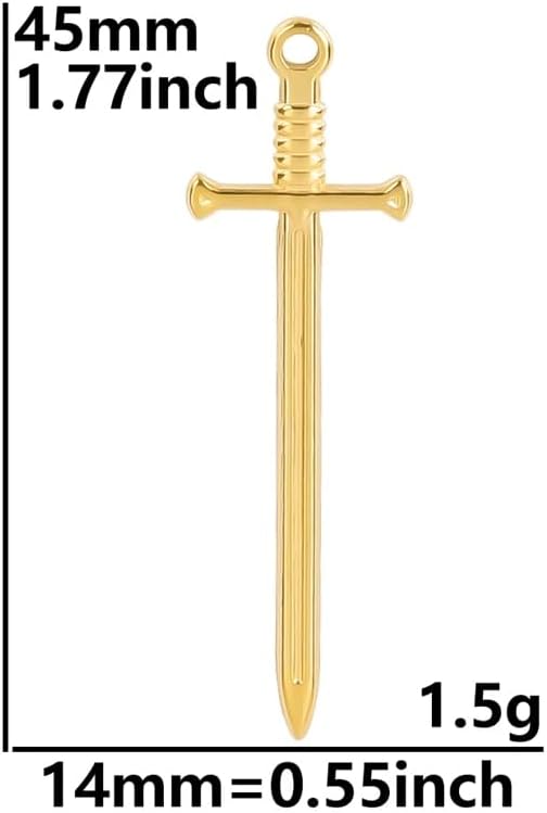 925 Sterling Silver Gothic Collar Sword Necklace For Men, 14K Yellow Gold Vintage Sword Pendant Katana Necklace - Shiny CZ Dagger Necklace For Women, Master Sword Necklace For Halloween Christmas Gifts - Image 3