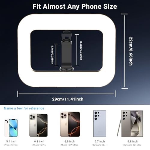 Rechargeable Ring Light Without Stand, Cordless Square Ring Light for 360 Photo Booth Accessories, Phone Video Stabilizer for iPhone with 4000mAh Built-in Battery for Video Recording Streaming - Thumbnail 3