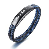 VNOX Men's Bike Gift Ride or Die Travel Jewelry Racer Adventure Gift for Biker Handmade Blue Braided