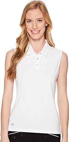 adidas Golf Tournament Sleeveless Polo, White, X-Large