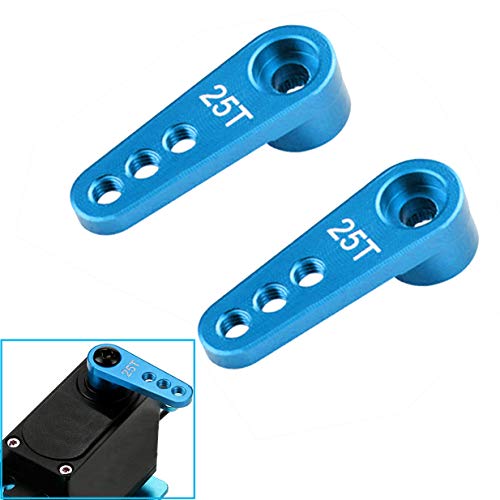 Vgoohobby 3Pcs Metal 25T Servo Horn M3 Threads Steering Arm Server Rocker Adapter Compatible With Savox Power Hd Hsp Servos Motor 1/8 1/10 Rc Car Truck,Blue #TOP1