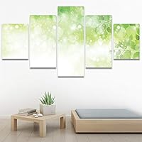 SIGNWIN 5 Panel Canvas Wall Art Modern Art Decorative Elements Expressive Leaves Multicolor Patterns Photography for Home Decorations Ready to Hang - 60