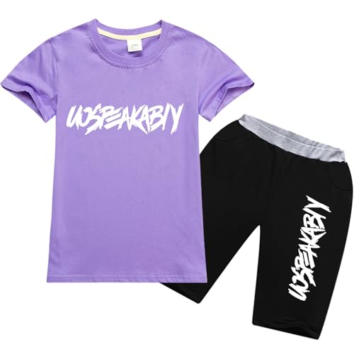 Image of amropi Boys Shorts Set Cotton T-Shirt and Short Pants 2 Pieces Summer Tracksuit for Age 2-12 Years
