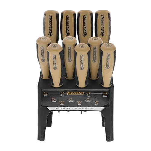Wheeler 10 Piece Metric Hex Screwdriver Set for Pistol Rifle Handgun Gunsmithing Rebuild and Maintenance