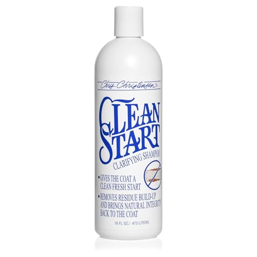 Chris Christensen Clean Start Clarifying Dog Shampoo - Pro-Vitamin Formula That Wont Strip The Coat! Removes Product Build-up Waxes Oil and Dirt (16 Ounces)