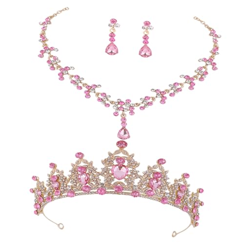 Tiara y pendientes para novia: conjunto de joyas de boda en aleación de zinc duradero